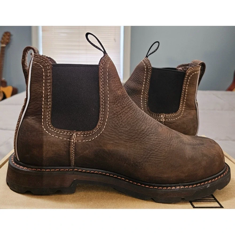Ariat® (Men's 10 WIDE) Groundbreaker™ Chelsea Waterproof Steel Toe Work Boot